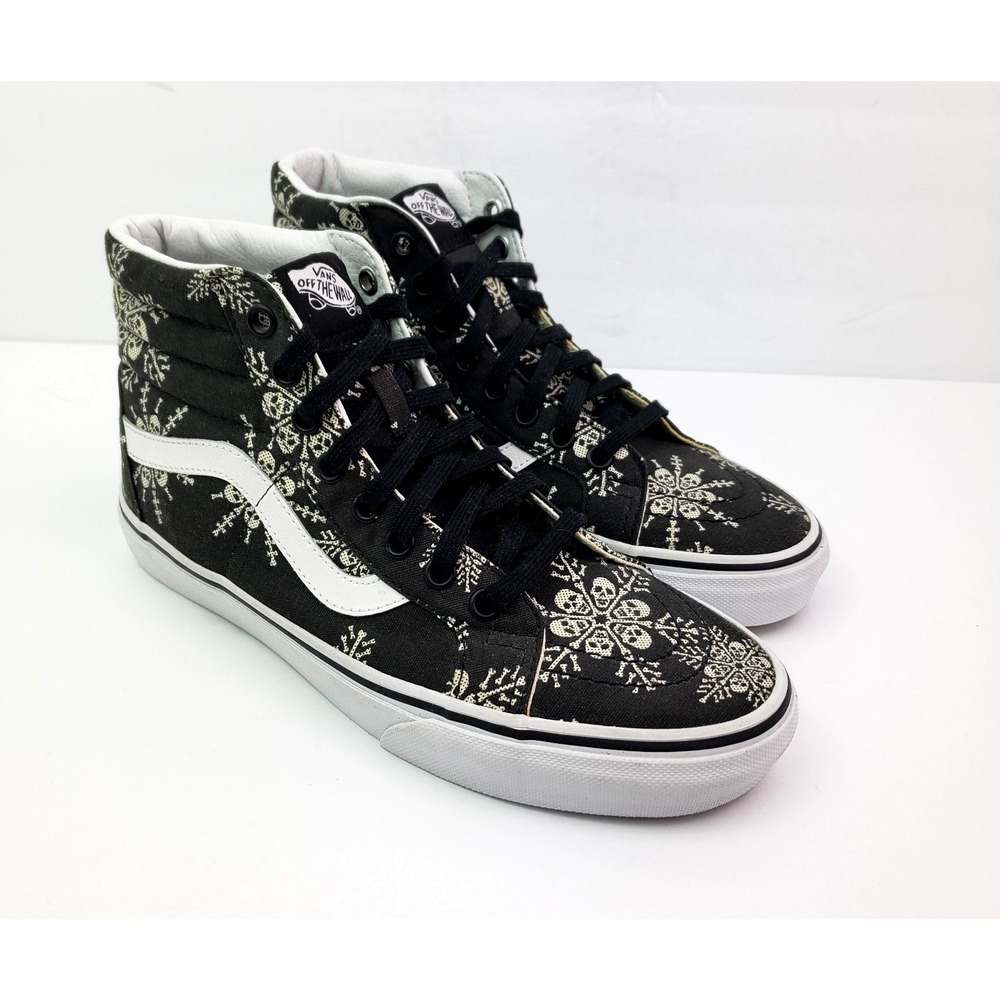 SAMPLE Vans Sk8 Hi Reissue Van Doren Skull Snowflake Mens Sz 6 Black Skate Shoes